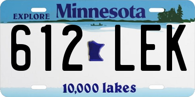MN license plate 612LEK