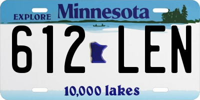 MN license plate 612LEN