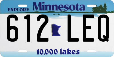 MN license plate 612LEQ