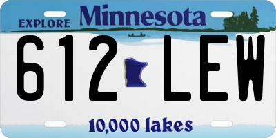 MN license plate 612LEW