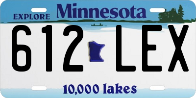 MN license plate 612LEX