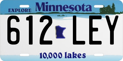 MN license plate 612LEY