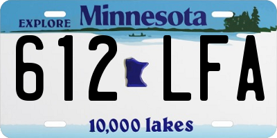 MN license plate 612LFA