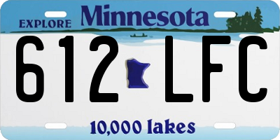 MN license plate 612LFC
