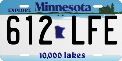 MN license plate 612LFE