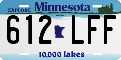 MN license plate 612LFF