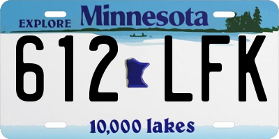 MN license plate 612LFK