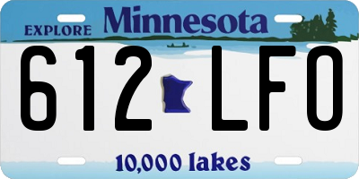 MN license plate 612LFO