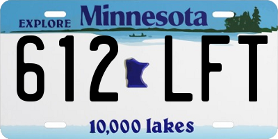 MN license plate 612LFT