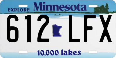 MN license plate 612LFX