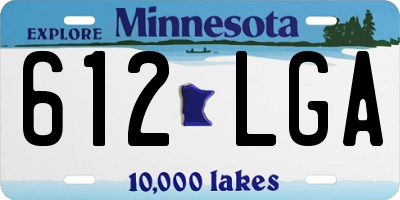 MN license plate 612LGA