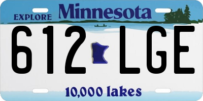 MN license plate 612LGE