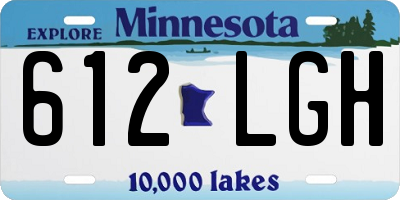 MN license plate 612LGH