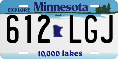 MN license plate 612LGJ