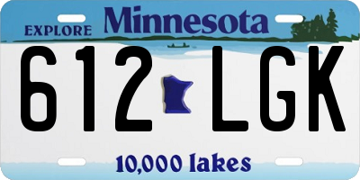 MN license plate 612LGK