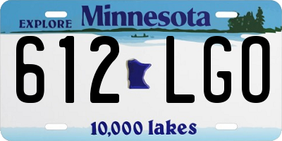 MN license plate 612LGO