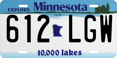 MN license plate 612LGW