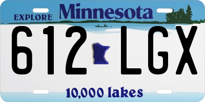 MN license plate 612LGX