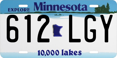 MN license plate 612LGY