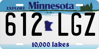 MN license plate 612LGZ
