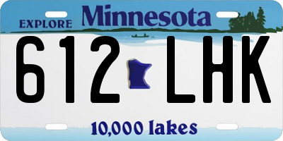 MN license plate 612LHK