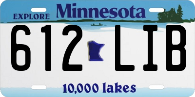 MN license plate 612LIB