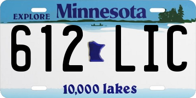 MN license plate 612LIC