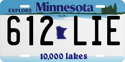 MN license plate 612LIE