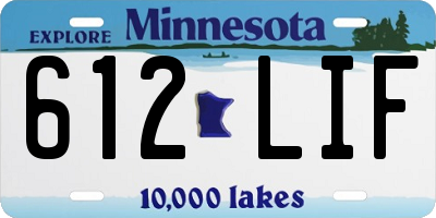 MN license plate 612LIF