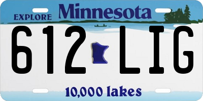 MN license plate 612LIG