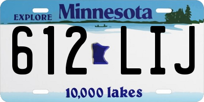 MN license plate 612LIJ