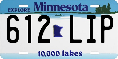 MN license plate 612LIP