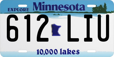 MN license plate 612LIU