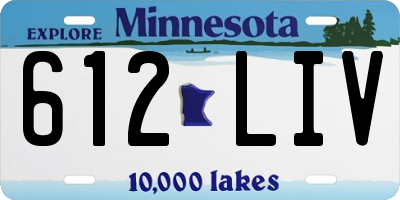 MN license plate 612LIV