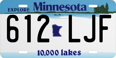 MN license plate 612LJF