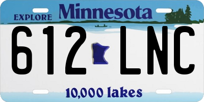 MN license plate 612LNC