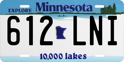 MN license plate 612LNI