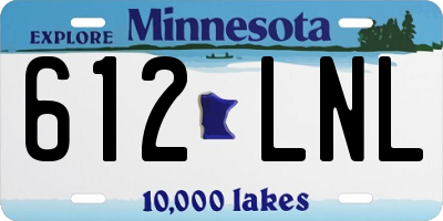 MN license plate 612LNL