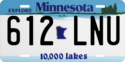 MN license plate 612LNU