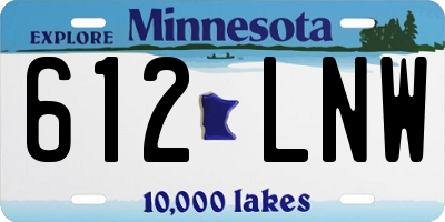 MN license plate 612LNW