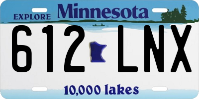MN license plate 612LNX