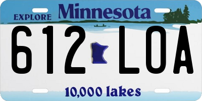 MN license plate 612LOA