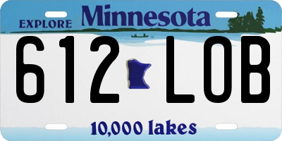 MN license plate 612LOB