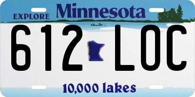 MN license plate 612LOC