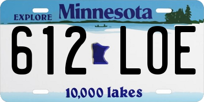 MN license plate 612LOE