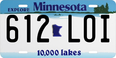 MN license plate 612LOI