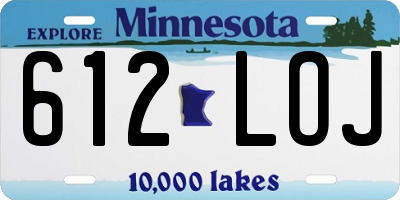 MN license plate 612LOJ