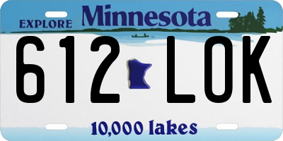 MN license plate 612LOK