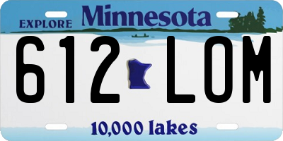 MN license plate 612LOM