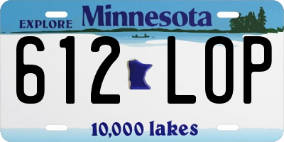 MN license plate 612LOP